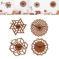 [Predolo] 12inch Wood 3D Wall Clock Large Silent Geometric Modern Wall Hanging Watch for Home, Kitch