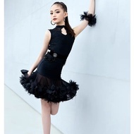 Girls Latin Dance Dress Professional Dance Dress Girls Latin Dance Practice Suit Children Adult Nobl