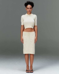 IMNOTKNITWEAR - KNIT MIDI SKIRT WITH EMOJI CUT-OUT