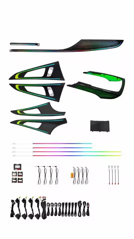 Carbon fiber set of Eight-pieces Rainbow symphony dynamic Ambient light for Audi A6(Short-Axis versi