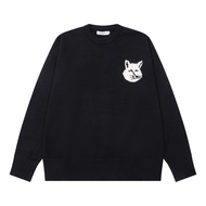 Maison Kitsune High Version Restandrecreatio Fox Classic Chest Badge Embroidered Striped Knit Cardig