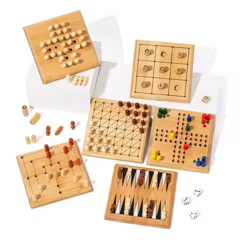 Wooden Mini Chess Borad Game Chessboard Improve Intelligence Travel Backgammon Checkers Portable Edu