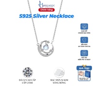 Women's s925 silver necklace with Moonstone studded with delicate, delicate sparkling stones - DB302