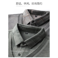 Fleece Lining Thickened Fake Two-Piece Wool Printing Craft Men's Fake Two-Piece POLO Shirt