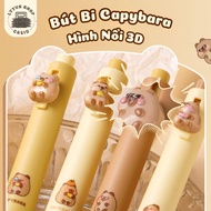 Capybara Ballpoint Pen 3D Embossed Black Ink Smooth Writing for Students