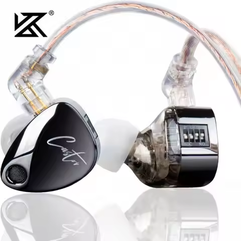 KZ Castor Wired Earphones HiFi Stereo Bass Music Tuning Headphones 2DD Dynamic Tunable Metal Earbuds