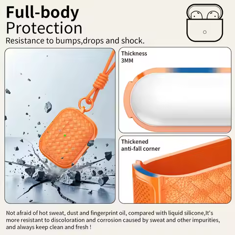2026 Non-Slip Case For AirPod Pro 3 Headphone Protective Case With Lanyard&Cleaning pen For Apple Ai