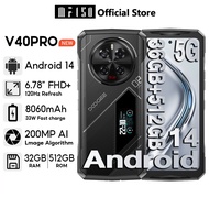 DOOGEE V40 PRO 5G Android 14 36GB+512GB 200MP+20MP+8MP Mobile 6.78" 2.4K 120Hz IPS Screen 8680mAh 33