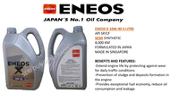 ENEOS MINYAK ENJIN X 10W-40 SEMI / 5W30 & 5W40 FULLY 4 LITER (100% ORI) BUATAN SINGAPORE (FORMULA JE