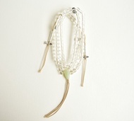 【青素】天然干淨體白水晶老型珠和田玉佛頭三通108顆佛珠念珠