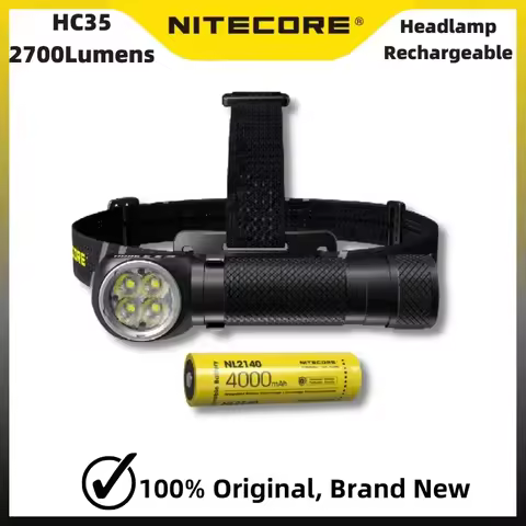 NITECORE HC35 USB Rechargeable Flashlight L-shpe Headlamp 2700 Lumens Metal Magnetic Headlight Searc