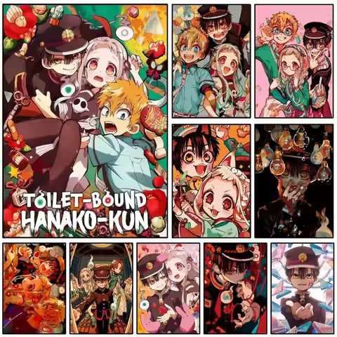 1PC Anime Toilet-b-ound Hanako-kun Poster Self-adhesive Art Waterproof Paper Sticker Coffee House Ba