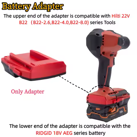 Battery Adapter/Converter for RIDGID 18V AEG Li-ion Battery TO Hilti 22V B22（B22-2.6,B22-4.0,B22-8.0