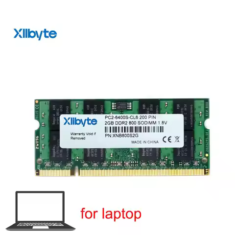 Xllbyte New Sealed SODIMM DDR2 2GB Memory for Laptop RAM 533mhz(PC2-4200)/667Mhz(PC2-5300)/800mhz(PC