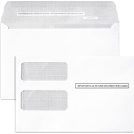 50 1099 MISC Tax Form Envelopes for 1099 misc Forms, Self-Seal, Double-Window, Security Tinted, 50 P