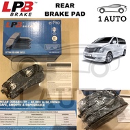 LPB E-PRO SEMI METALLIC REAR BRAKE PAD HYUNDAI STAREX TQ 2.5D KIA SORENTO UM 2.2D