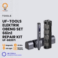 UF Tools UF-882071 66 in 1 Electric Screwdriver Set Precision Screwdriver S2 Bit LED Torque USB Rech
