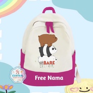 Backpack BACKPACK For Elementary/Kindergarten School Children CUSTOM Picture WE BARE BEARS FREE Print Name