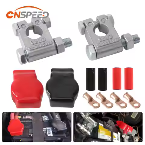 Military Spec Battery Terminal Top Post Positive Negative Connector W Cover 3/8" Lugs For Marine Car