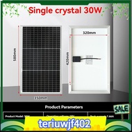 【●TI●】30W Solar Panel 12V Monocrystalline Solar Module IP68 Solar Panel for Motorhome Roofs Camping 