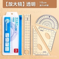 Deli Student Stationery 9597 Set Ruler with 15cm Ruler 45 Degree Triangle Ruler 60 Degree Triangle R
