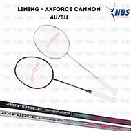 BADMINTON RACKET lining AXFORCE CANNON ORIGINAL BLACK WHITE 4U 5U BONUS STRINGS GRIP BAG
