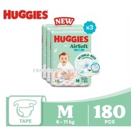 Huggies Ultra Natural Soft Diapers / Huggies AirSoft Tape M60 x 3 Super Jumbo Pack