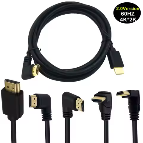 4K HDMI-compatible 2.0 Cable 90/270 Degree Angle HDTV Cable 15CM 0.6M 1.8M 1080P 3D For TV PC Projec