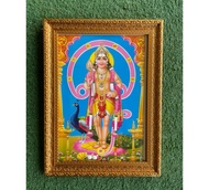 Murugan photo with gold frame H 28CM X W 20CM