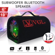 VGL 6" / 10" BLUETOOTH SUBWOOFER TUNNEL KARAOKE SPEAKER USB/FM/SD/AC/DC