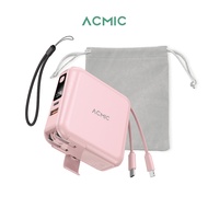 Powerbank ACMIC W1501 15000mAh พาวเวอร์แบงค์ชาร์จเร็ว Fast Charge PD20W มีสายในตัว หน้าจอ LED รับประ