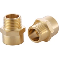 2 Pack 1/2" G (BSP) Female Thread to US 1/2" NPT Male Thread Pipe Fitting,Brass Pipe Fitting Adapter