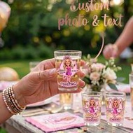 30/56/110pcs Custom Pink Party Sticker,Custom Photo And Text,Custom Cup Sticker,Custom Party Barware