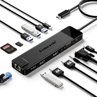 เลโมเรล TC100 ฮับ USB C 13-in-1 สำหรับ MacBook 4K HDMI Docking Station 5Gbps USB 3.0 100W PD Etherne