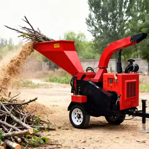 Heavy Duty Vertical Wood Chipper 102 Horsepower Diesel Wood Shredder Forest Orchard Mobile Tree Crus