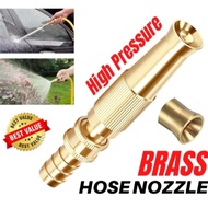 Brass Hose Nozzle High Pressure Adjustable Twist Host Garden Hose Water Jet Sprayer Muncung Paip 喷嘴