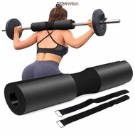TIOMNV56II Barbell Pad, NBR Foam Non-Slip Groove Barbell Cushion,  Secure Straps Quick Recovery Ergo