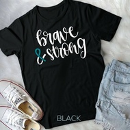Brave & Strong Cervical Cancer Teal Support Ribbon Unisex Youth T-Shirt