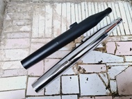 Silencer Knalpot harley davidson Hitam Crom Bobber Motor Custom Japstyle British PNP W175 Thunder Ti