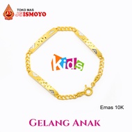 Gelang Emas Mas Asli Model Rantai Plat 3 Anak J5 Ismoyo