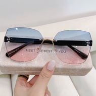 Rimless Sunglasses for Women Fashion Frameless Gradient Sunglasses for Men/Women Frameless Eyeglasse