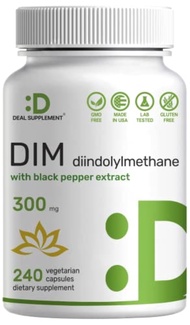 [PRE-ORDER] DIM Supplement 300mg, 240 Veggie Caps, 4 Months Supply, Diindolylmethane DIM Plus Black Pepper Extract, Estrogen Balance, Supports Acne &amp; PCOS Relief (ETA: 2023-08-30)