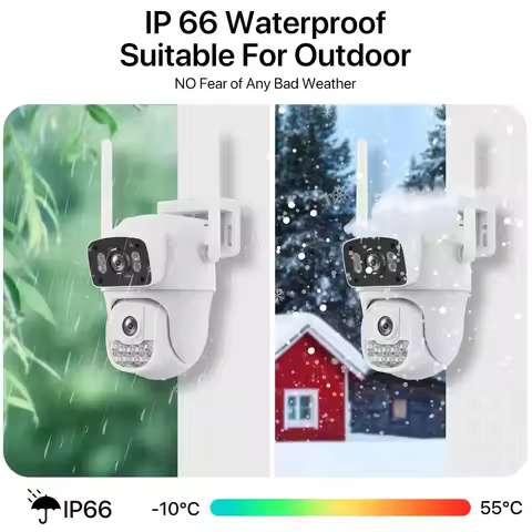 10MP Dual-Lens Dual-Screen WiFi PTZ Camera HiEasy App Color Night Vision AI Tracking IP66 Waterproof