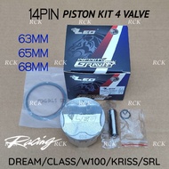 WAVE125 LAGENDA SRL LEO Racing 13PIN 63/65/68MM Piston Kit 4V Superhead Use 4 Valve Head