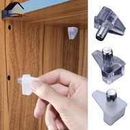 10 Pieces Shelf Studs Pegs with Metal Pin Shelves Support Separator Fixed Cabinet Cupboard Wooden Furniture Bracket Holders Clear