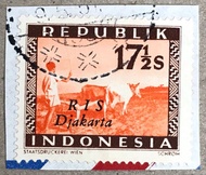 PW589-PERANGKO PRANGKO INDONESIA WINA REPUBLIK RIS DJAKARTA(H),USED