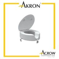 Akron SC-R Care Raised Toilet Seat with Soft Close Seat Cover and Seat Retainers (Agrow)