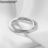 Kemstone 304 Stainless Steel 1MM 3 Circles Ring Jewelry Rose Gold Silver Plated Ring for Women Size 