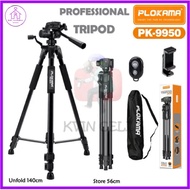 [PREMIUM] Tripod PREMIUM High Quality Free Remote Bluethooth PLOKAMA 9950 180cm PREMIUM Tripod+Bluetooth Remote+Bag+Professional Holder For Camera And Cellphone Hp Photographer