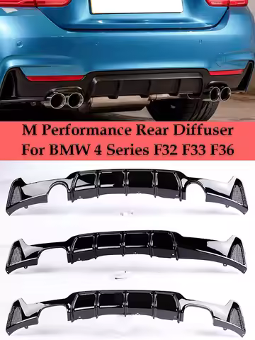 M Performance Rear Bumper Diffuser Gloss Black For BMW 4 Series F32 F33 F36 M Sport Coupe Sedan M Sp